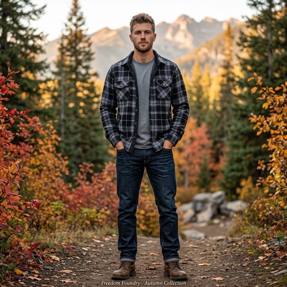Lumberjack Grunge Outdoorsy Workwear Plaid Fleece Shacket Freedom Foundry Mens M